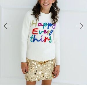 Lola The Boys Kids Happy Everything Tinsel Sweater sz 10 Ribbed Knit Multi